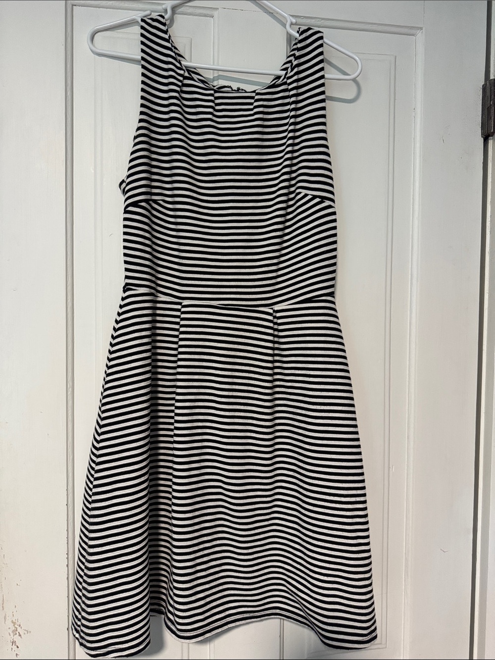 Black & White Striped Sleeveless Fit-and-Flare Dress - Merona